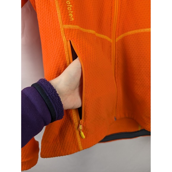 Norrona Lofoten Warm1 Orange Fleece Jacket Womens M Full Zip Running Hiking - Picture 4 of 11